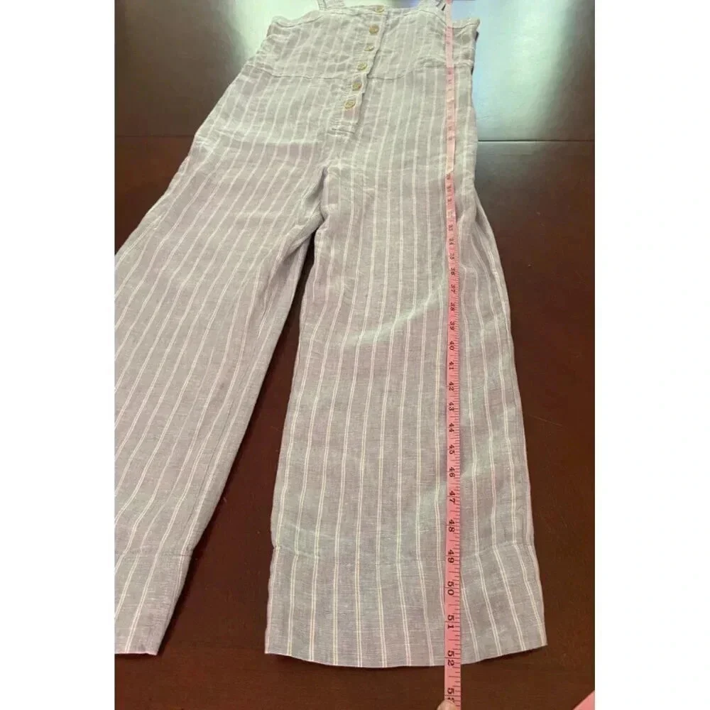 Everlane NWT Blue & White Striped Linen Jumpsuit WITHOUT BELT Size 0
